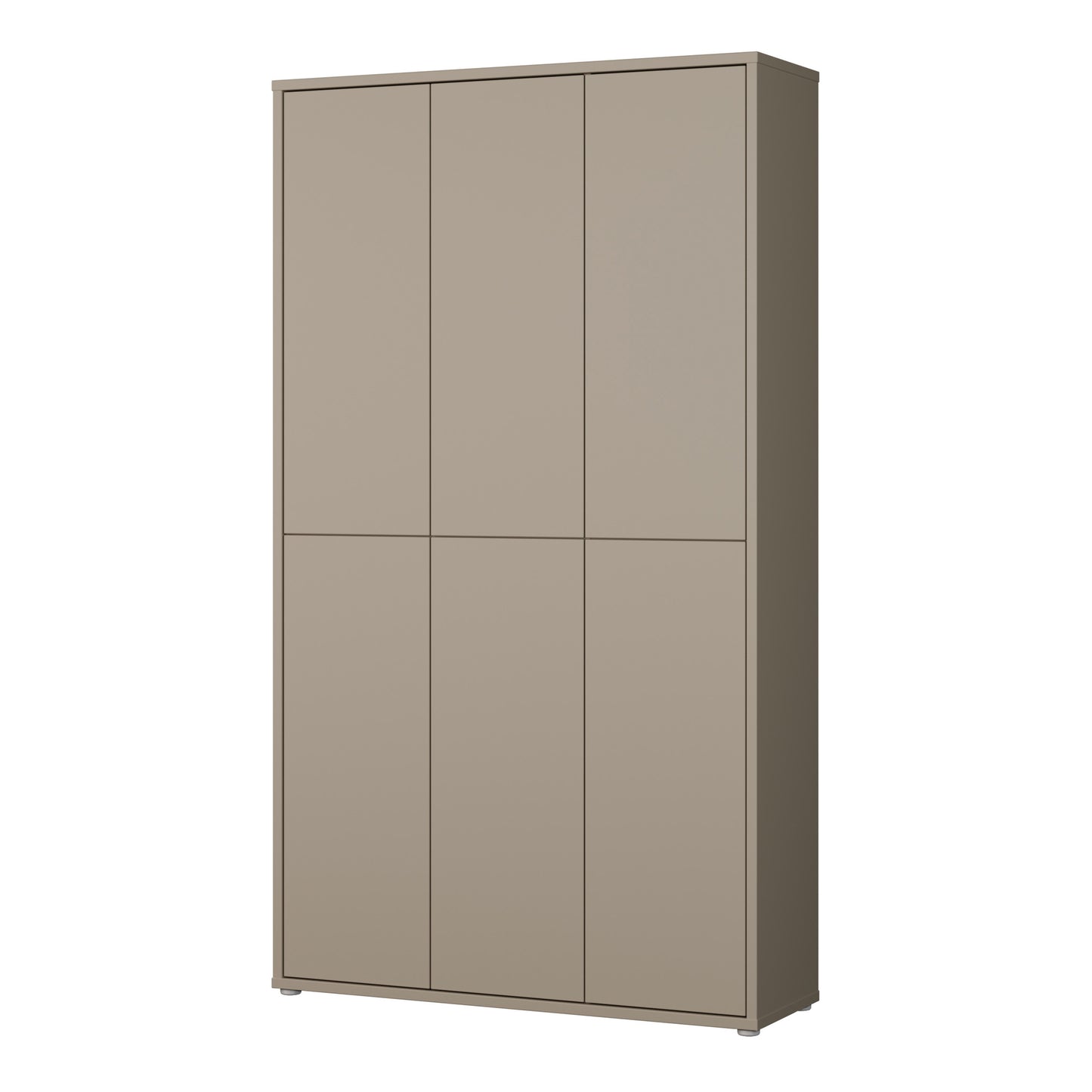 Bloc Tall 6 Door Shoe Cabinet in Taupe - Industrious Decor