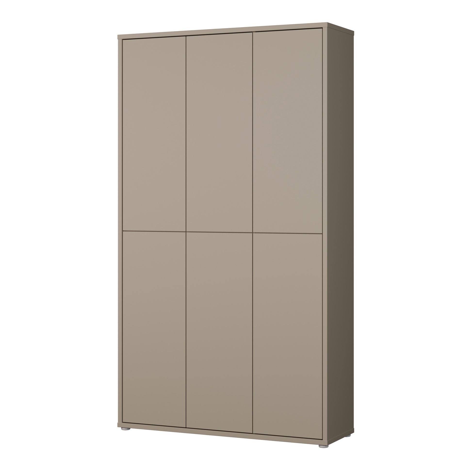 Bloc Tall 6 Door Shoe Cabinet in Taupe - Industrious Decor