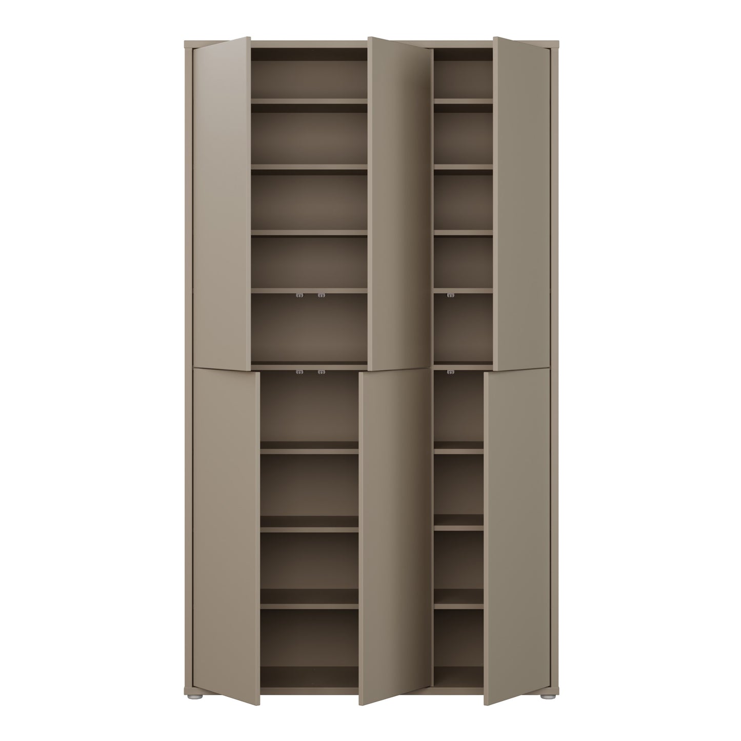 Bloc Tall 6 Door Shoe Cabinet in Taupe - Industrious Decor
