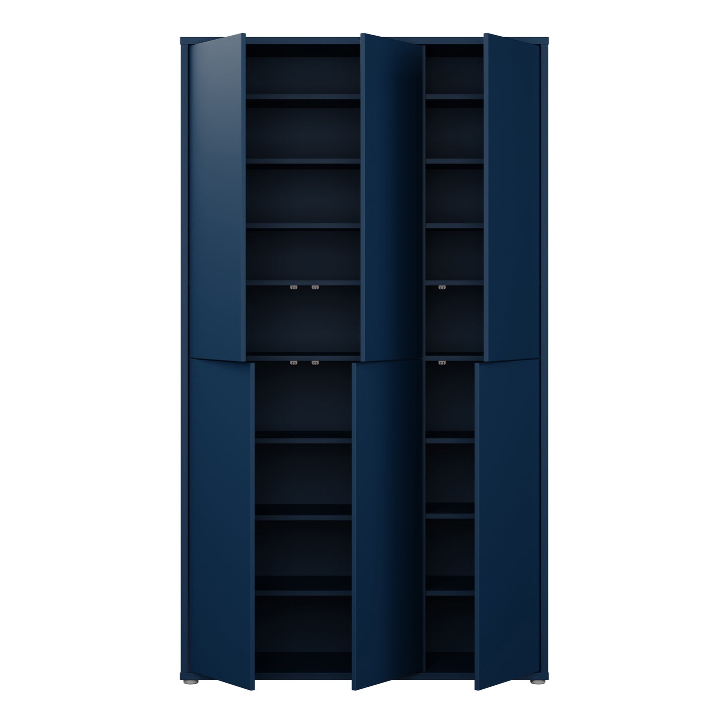 Bloc Tall 6 Door Shoe Cabinet in Night Blue - Industrious Decor
