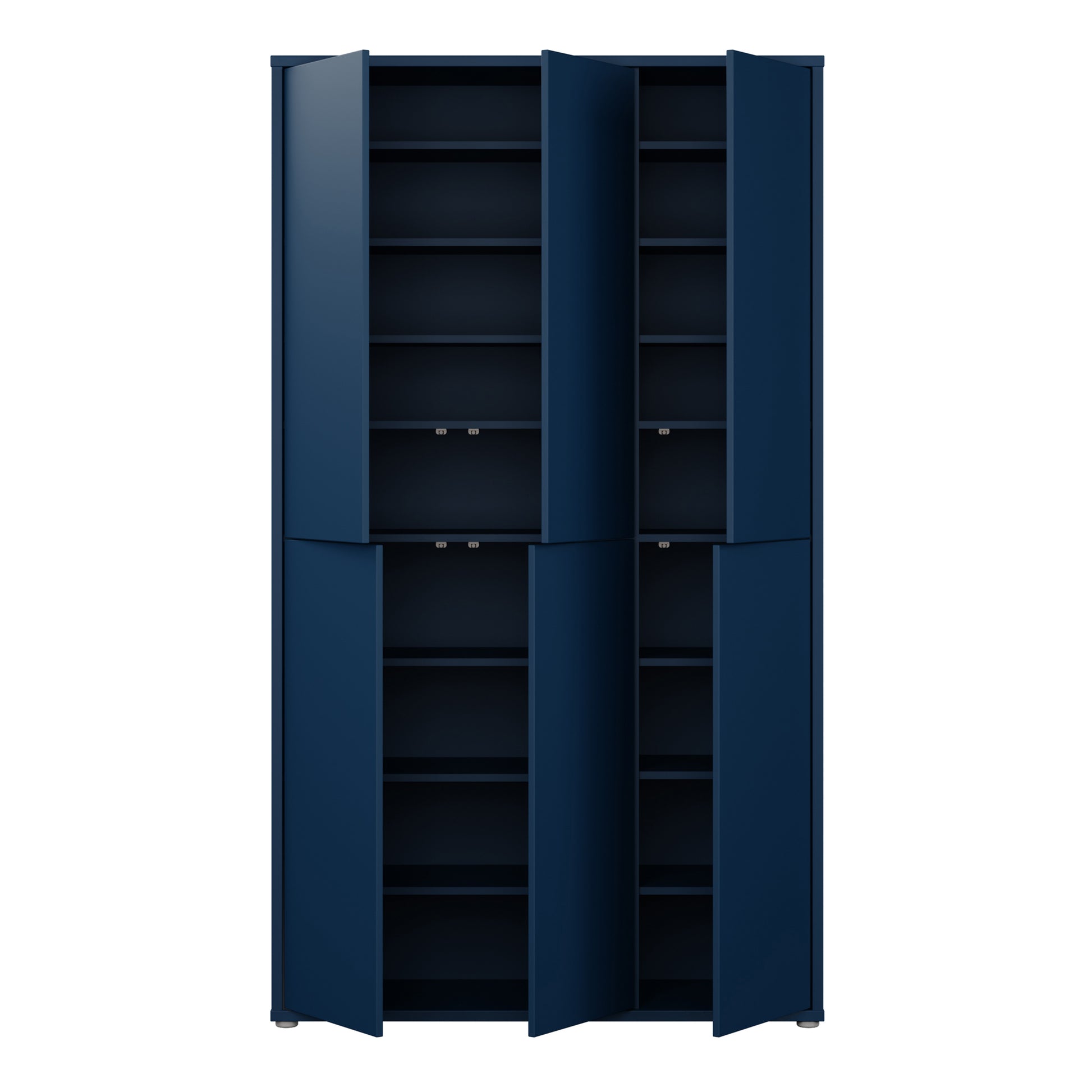 Bloc Tall 6 Door Shoe Cabinet in Night Blue - Industrious Decor