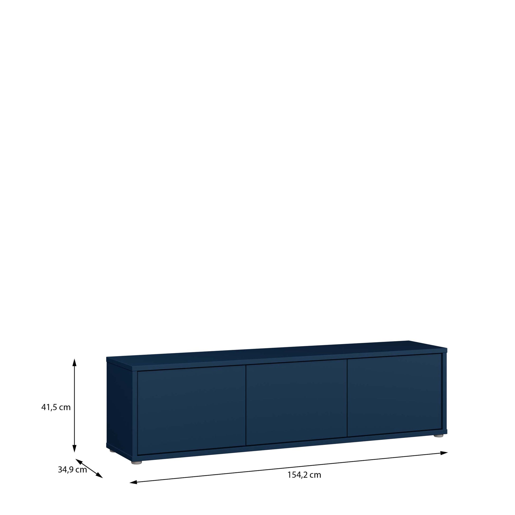 Bloc Wide TV Cabinet in Night Blue - Industrious Decor