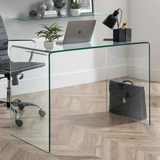Rothbury Glass Desk - Industrious Decor