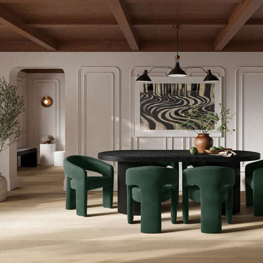Jess Curve Dining Chair — Forest Green - Industrious Decor