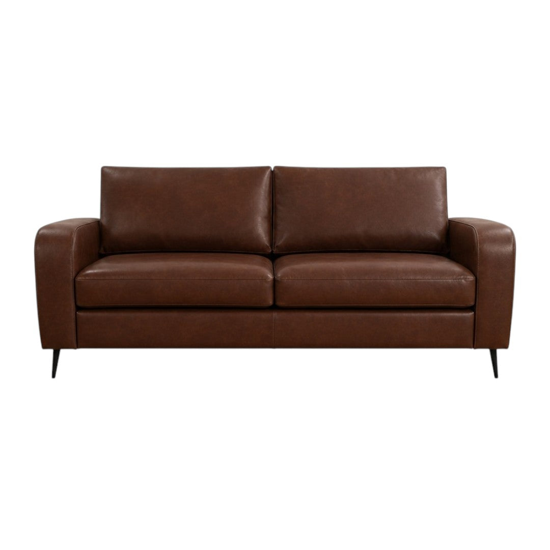 Anderson 3-seater sofa in brown faux leather — front view