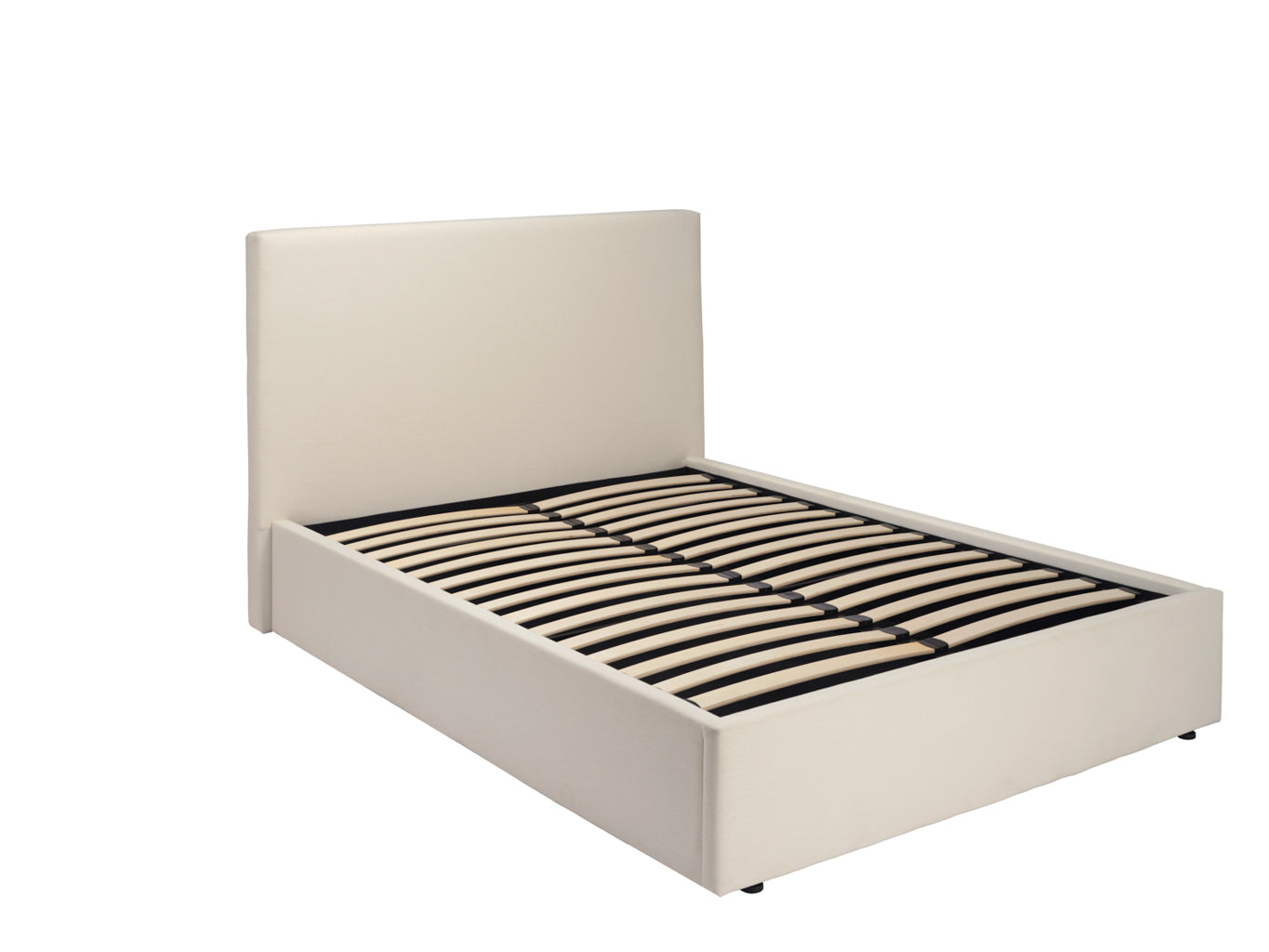 Upholstered Storage Bed – Black & Natural - Industrious Decor