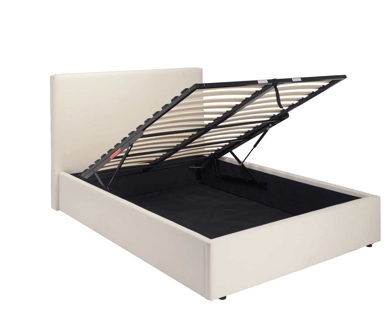 Upholstered Storage Bed – Black & Natural - Industrious Decor