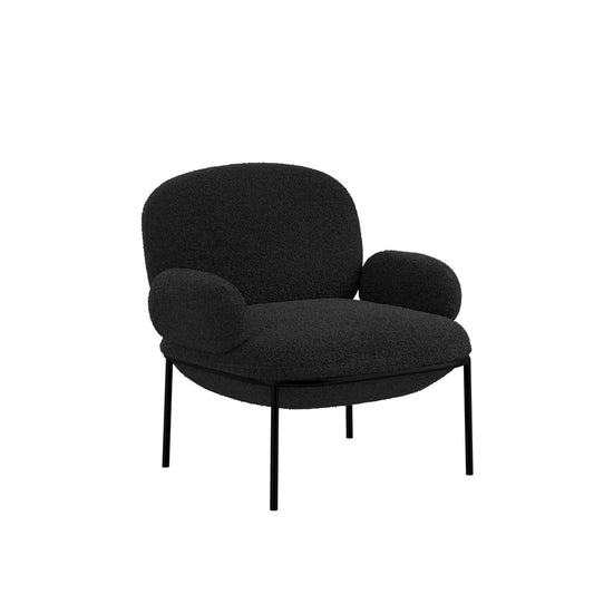 Floss Accent Chair - Black Boucle with Metal Legs - Industrious Decor