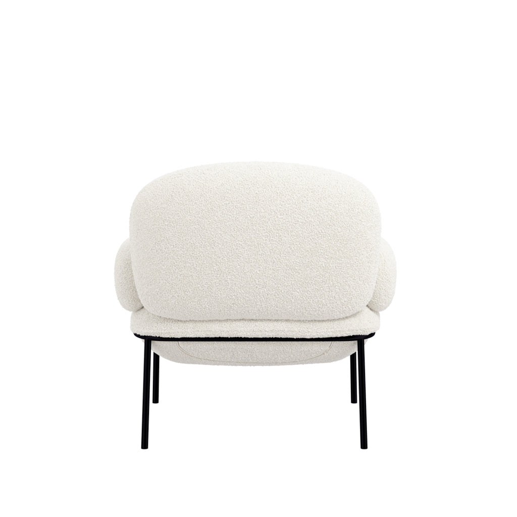 Floss Accent Chair - Ivory Boucle with Metal Legs - Industrious Decor