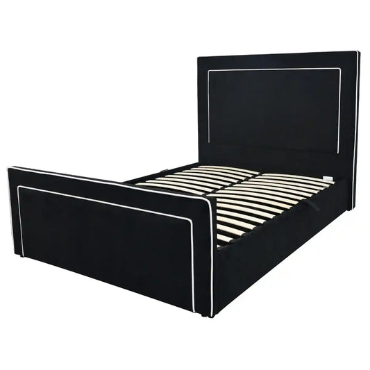 Farnham Ottoman Storage Bed – Black - Industrious Decor