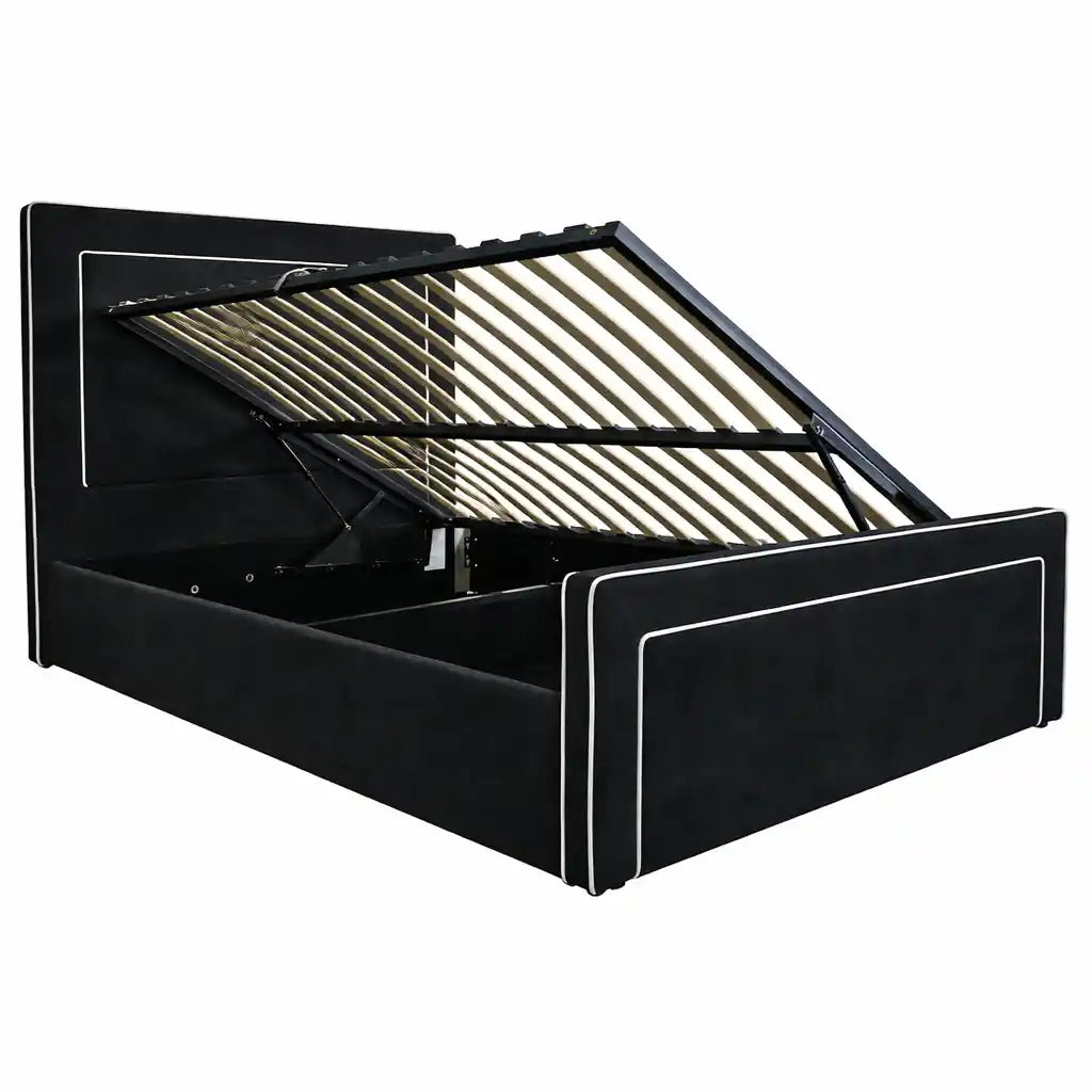 Farnham Ottoman Storage Bed – Black - Industrious Decor