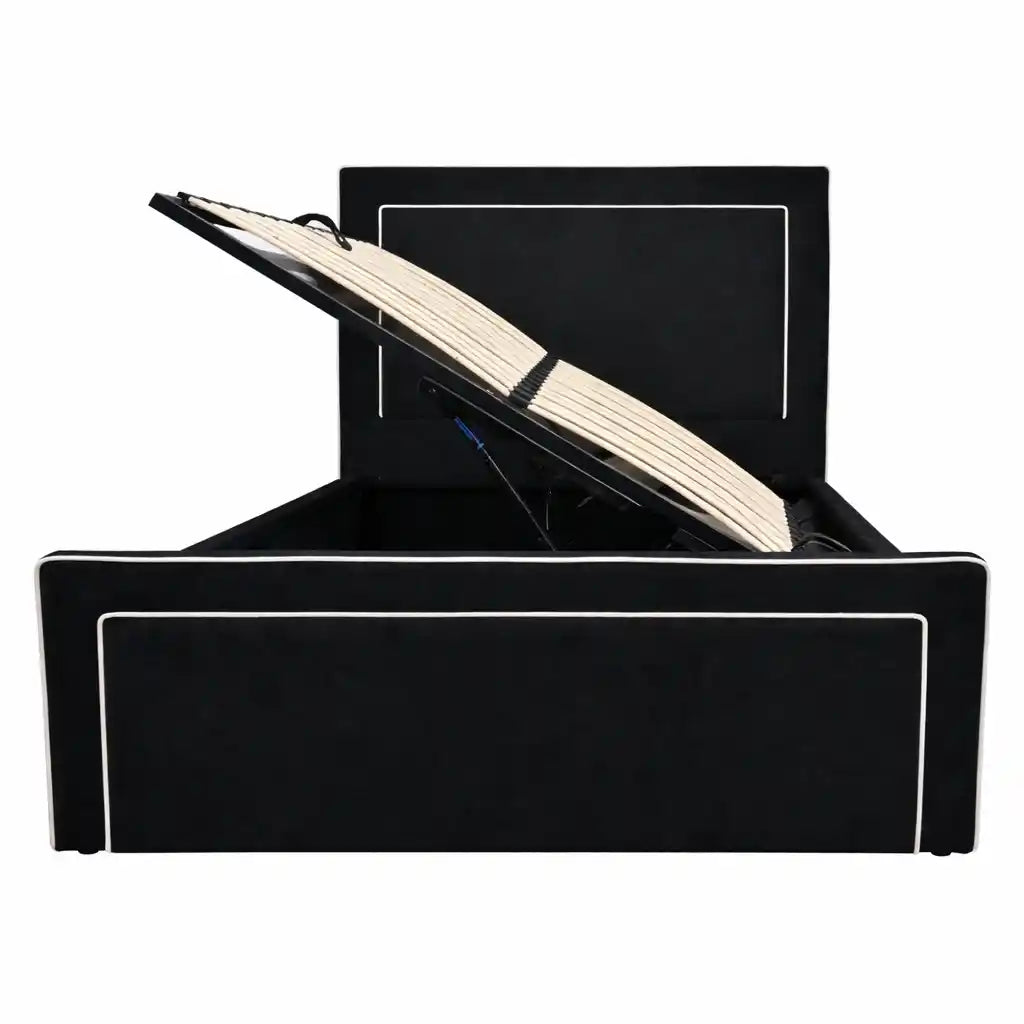 Farnham Ottoman Storage Bed – Black - Industrious Decor