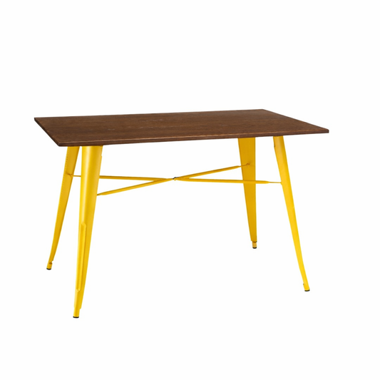 French Bistro Square Dining Table 700x700mm | 25 RAL Colours | Gun Metal | Matt Black | In Stock RAL Colour Walnut Top (7-10 days) - Industrious Decor
