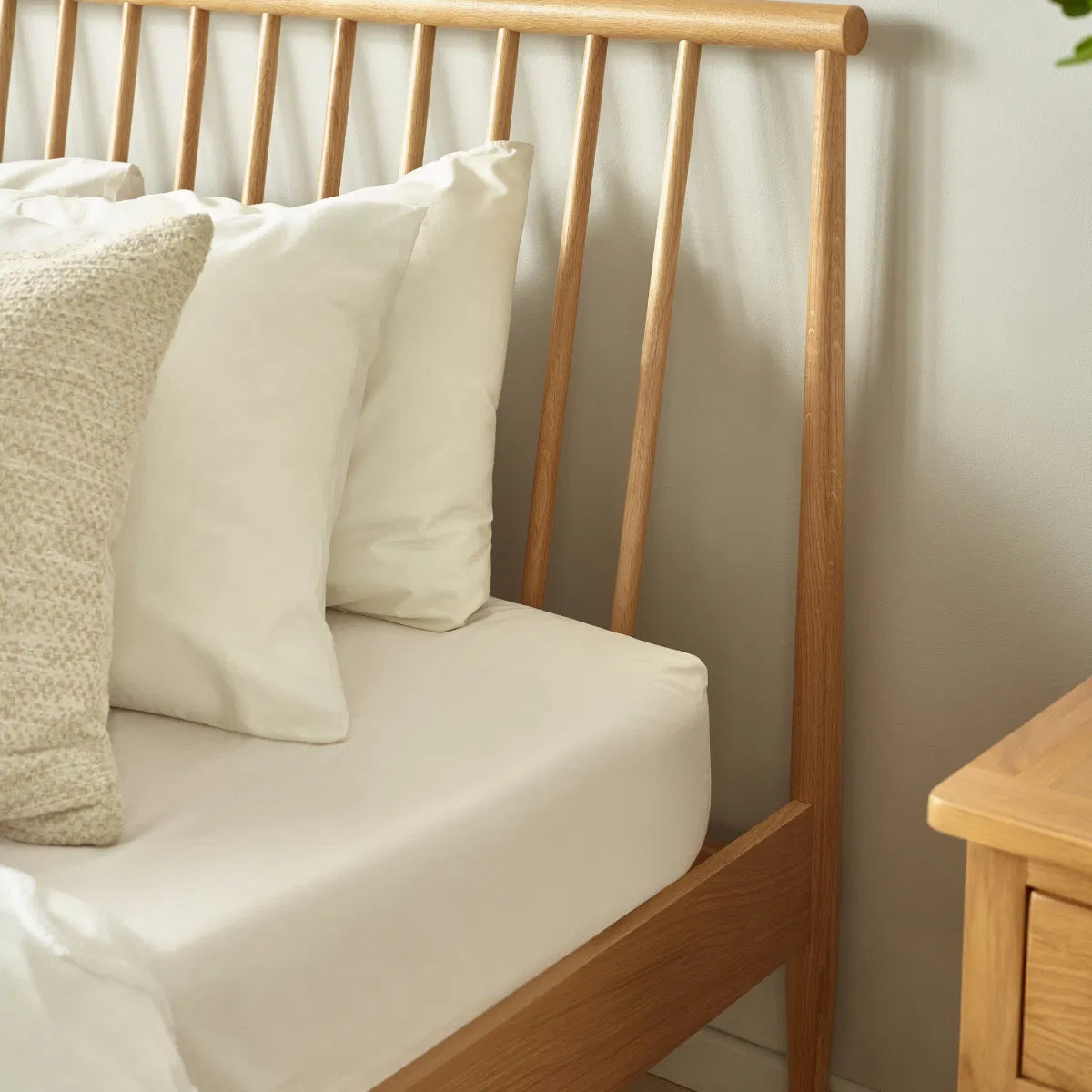 Oxford Double Bed Frame — Natural Oak - Industrious Decor