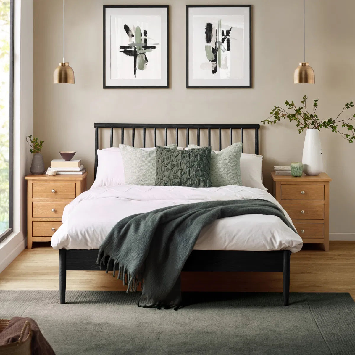 Oxford King Bed Frame — Dark Oak - Industrious Decor