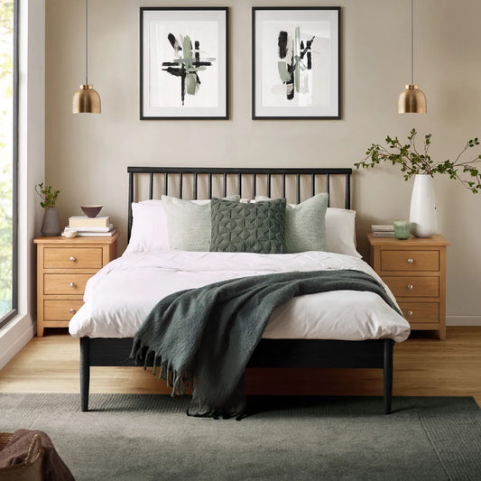 Oxford King Bed Frame — Dark Oak - Industrious Decor