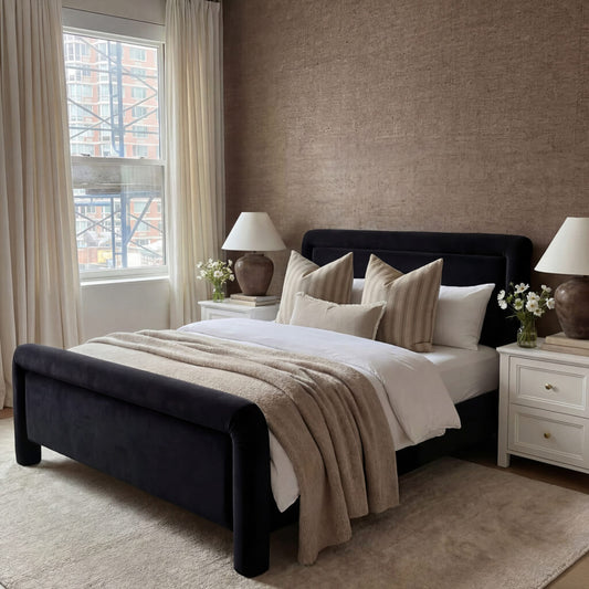 Barnaby Upholstered Bed Frame - Industrious Decor