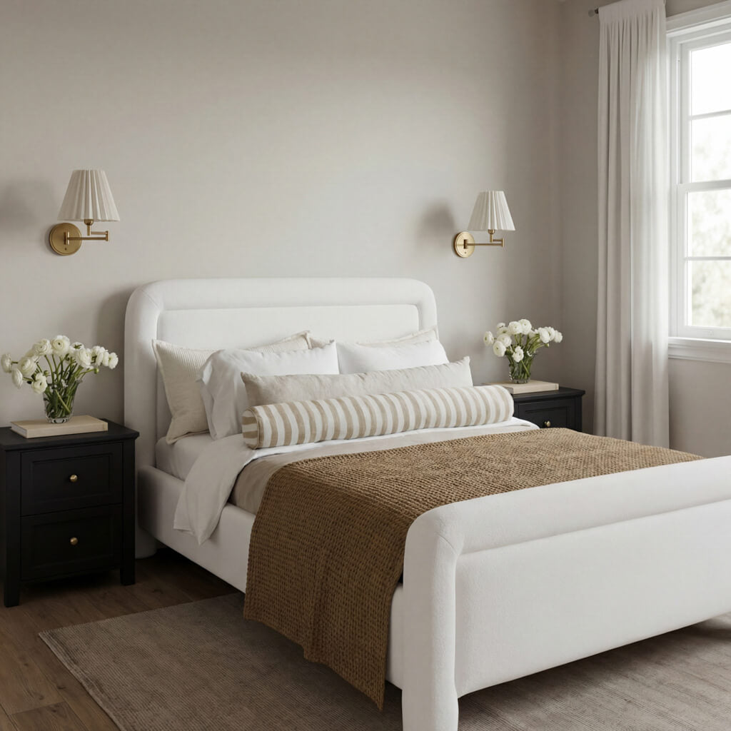 Barnaby Upholstered Bed Frame - Industrious Decor