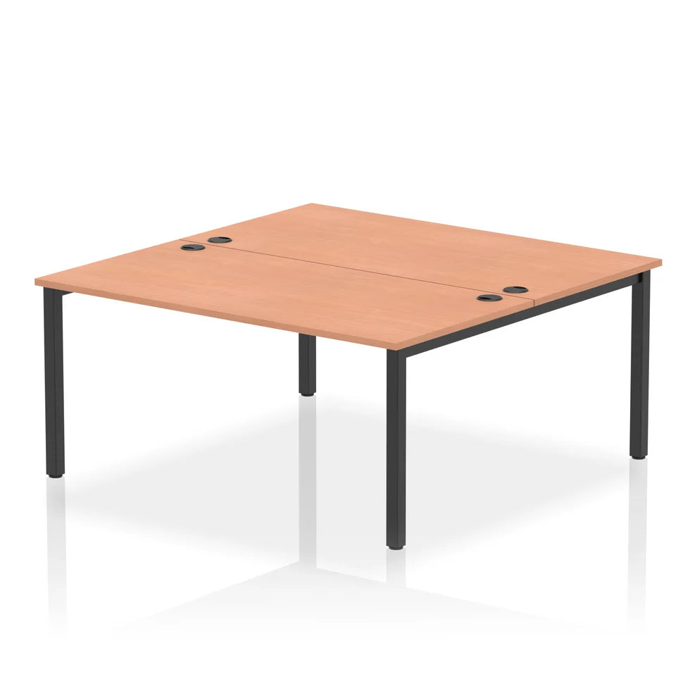 ID Workplace Bench Desk – 2 Person Beech - Industrious Decor