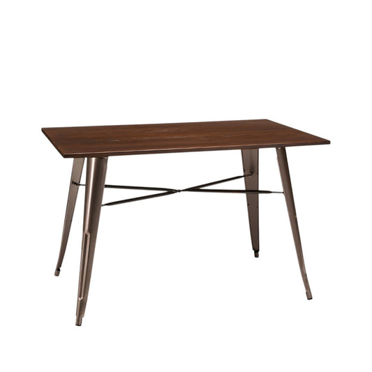 French Bistro Square Dining Table 700x700mm | 25 RAL Colours | Gun Metal | Matt Black | In Stock Gun Metal Grey Walnut Top — In Stock - Industrious Decor
