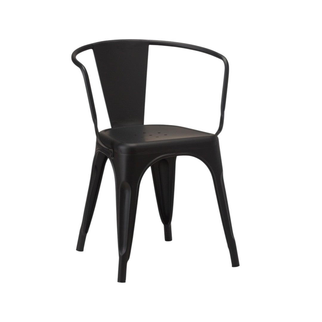 French Bistro Armchair | 25 RAL Colours | Gun Metal | Matt Black | In Stock Matt Black — In Stock - Industrious Decor