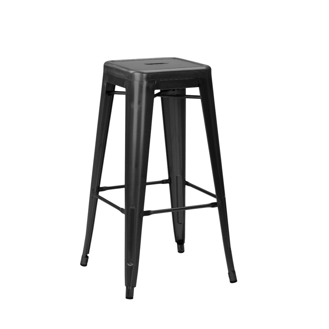 French Bistro High Stool | 25 RAL Colours | Gun Metal | Matt Black | In Stock Matt Black — In Stock - Industrious Decor