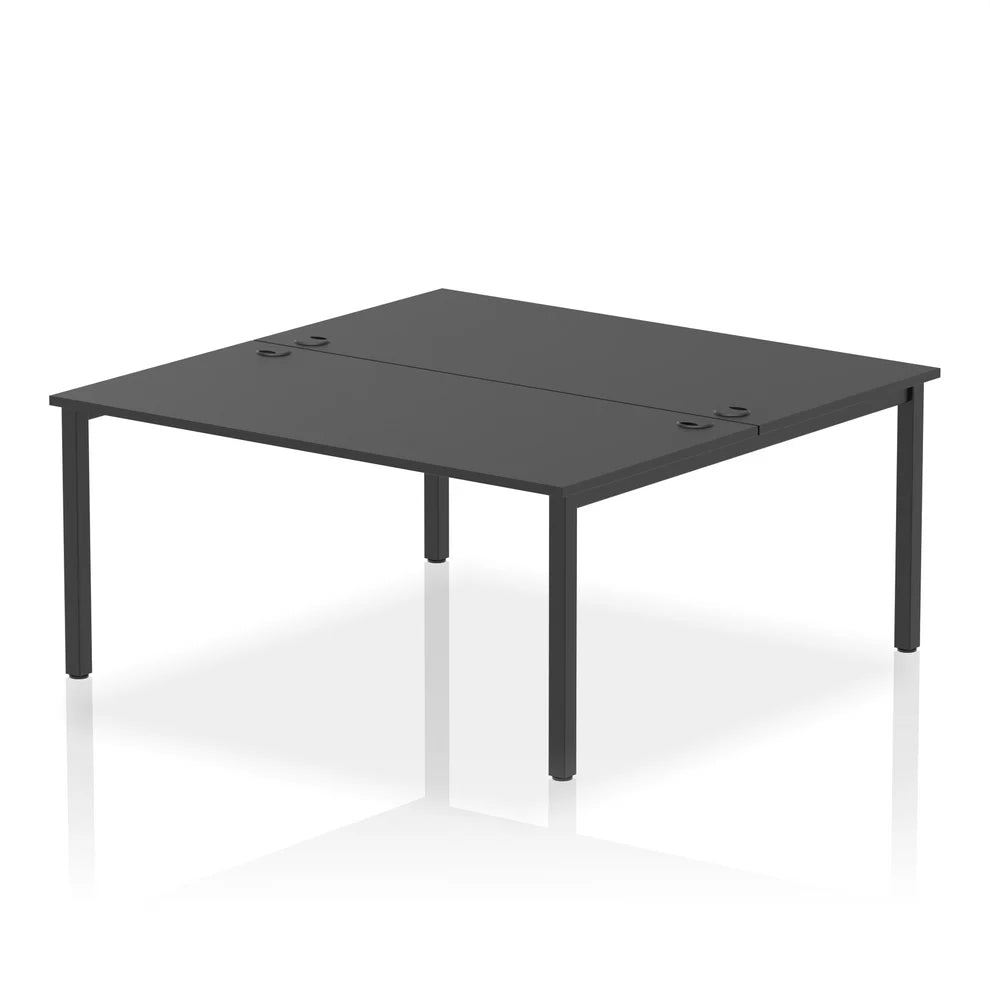 ID Workplace Bench Desk – 2 Person Black - Industrious Decor