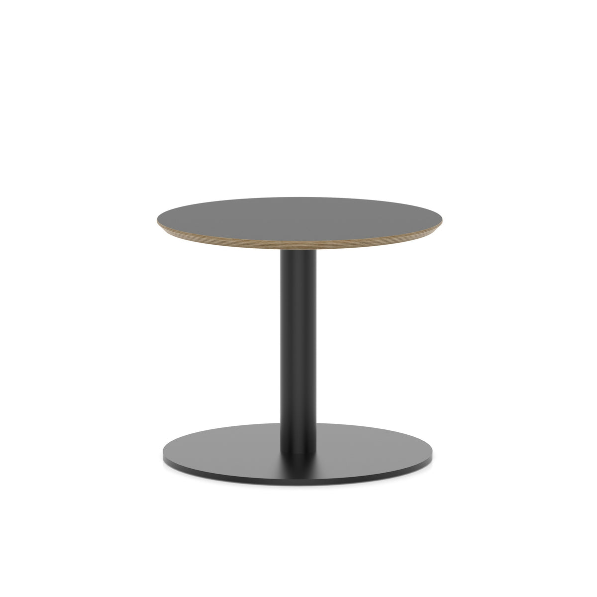 Arlo Round Coffee Table – Disc Base – Black Black 600 475 - Industrious Decor