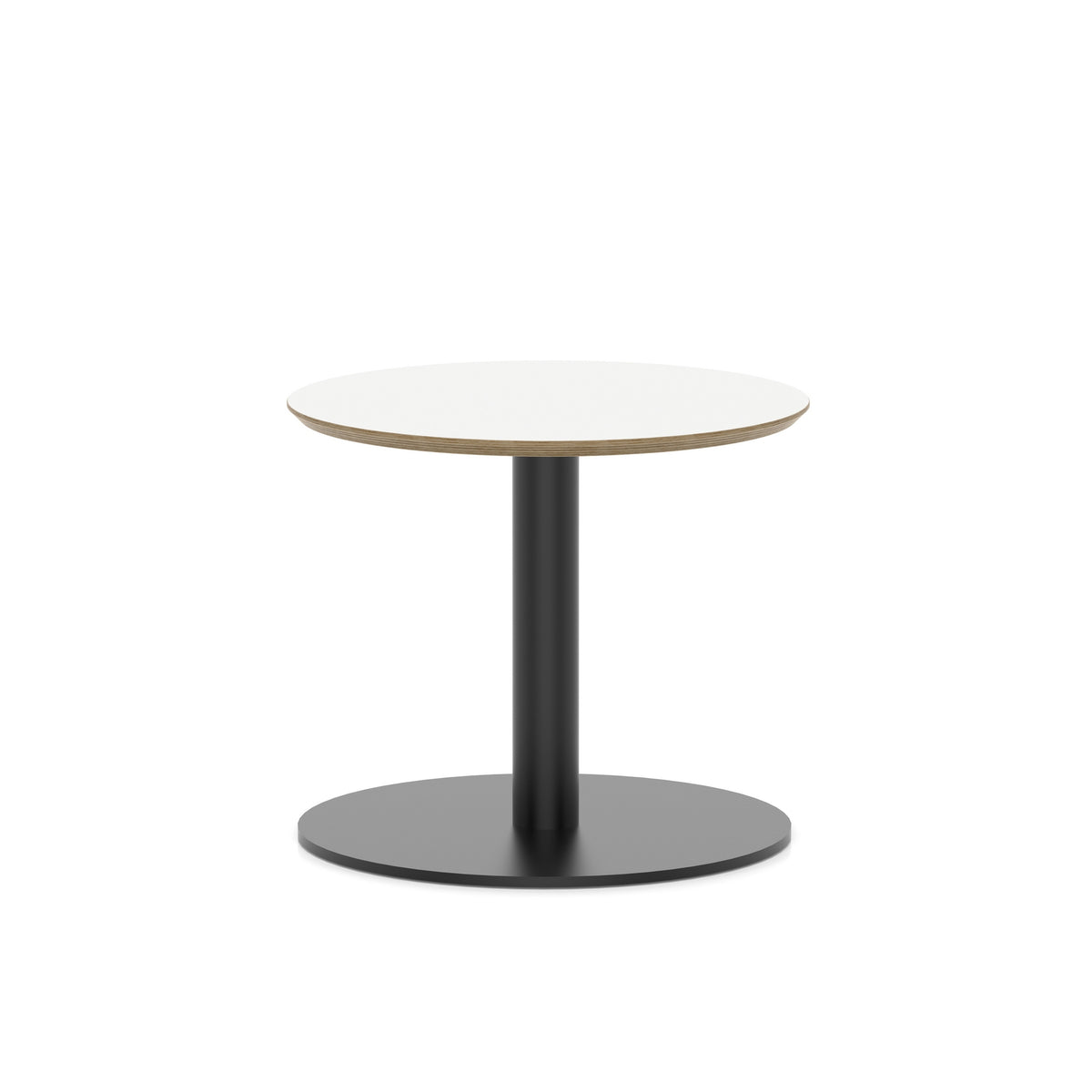 Arlo Round Coffee Table – Disc Base – Black White 600 475 - Industrious Decor