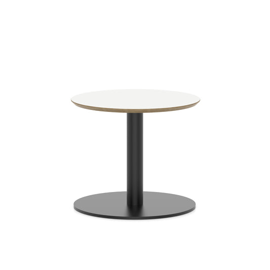 Arlo Round Coffee Table – Disc Base – Black White 600 475 - Industrious Decor