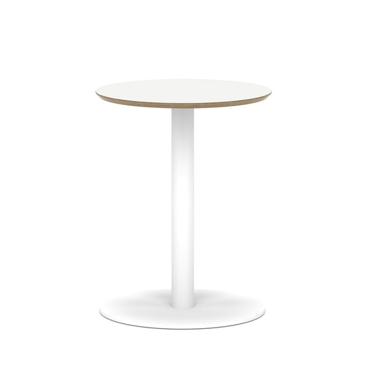 Arlo Round Bistro Table – Disc Base – White White 600 - Industrious Decor
