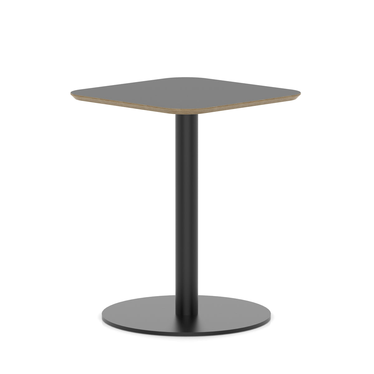 Arlo Square Bistro Dining Table With Disc Base Black 600 720 - Industrious Decor