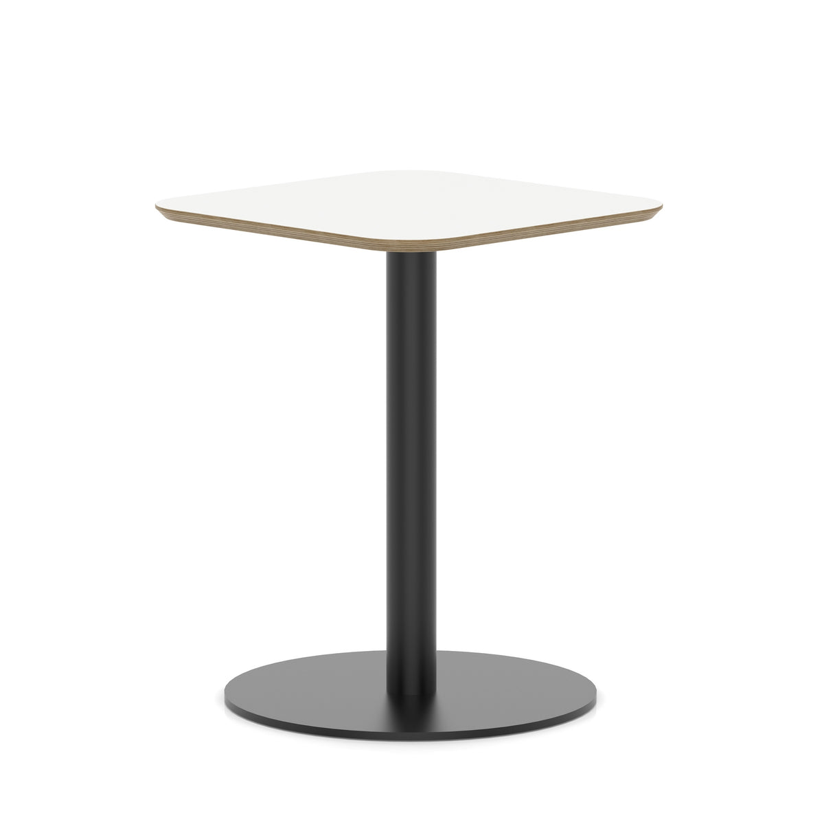 Arlo Square Bistro Dining Table With Disc Base White 600 720 - Industrious Decor