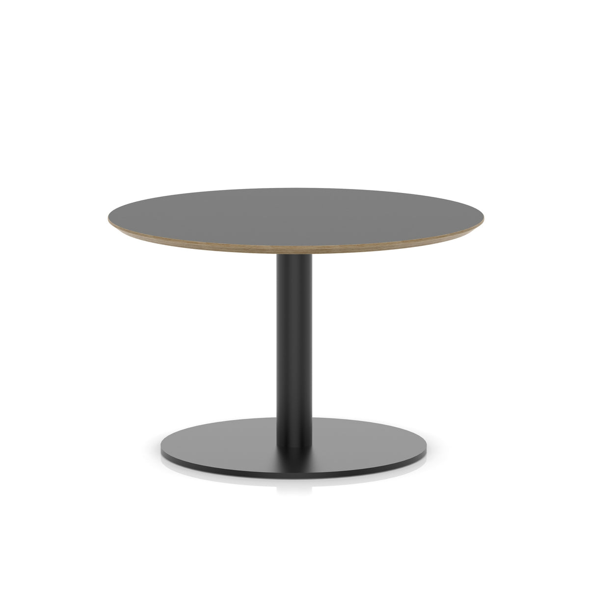 Arlo Round Coffee Table – Disc Base – Black Black 800 475 - Industrious Decor
