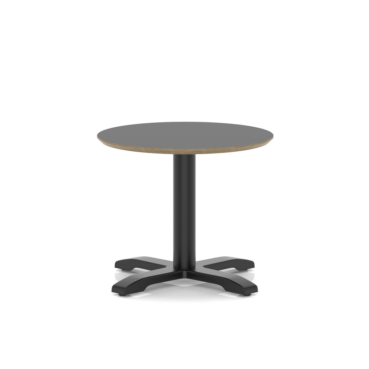 Arlo Round Coffee Table – Cross Base – Black Black 600 495 - Industrious Decor