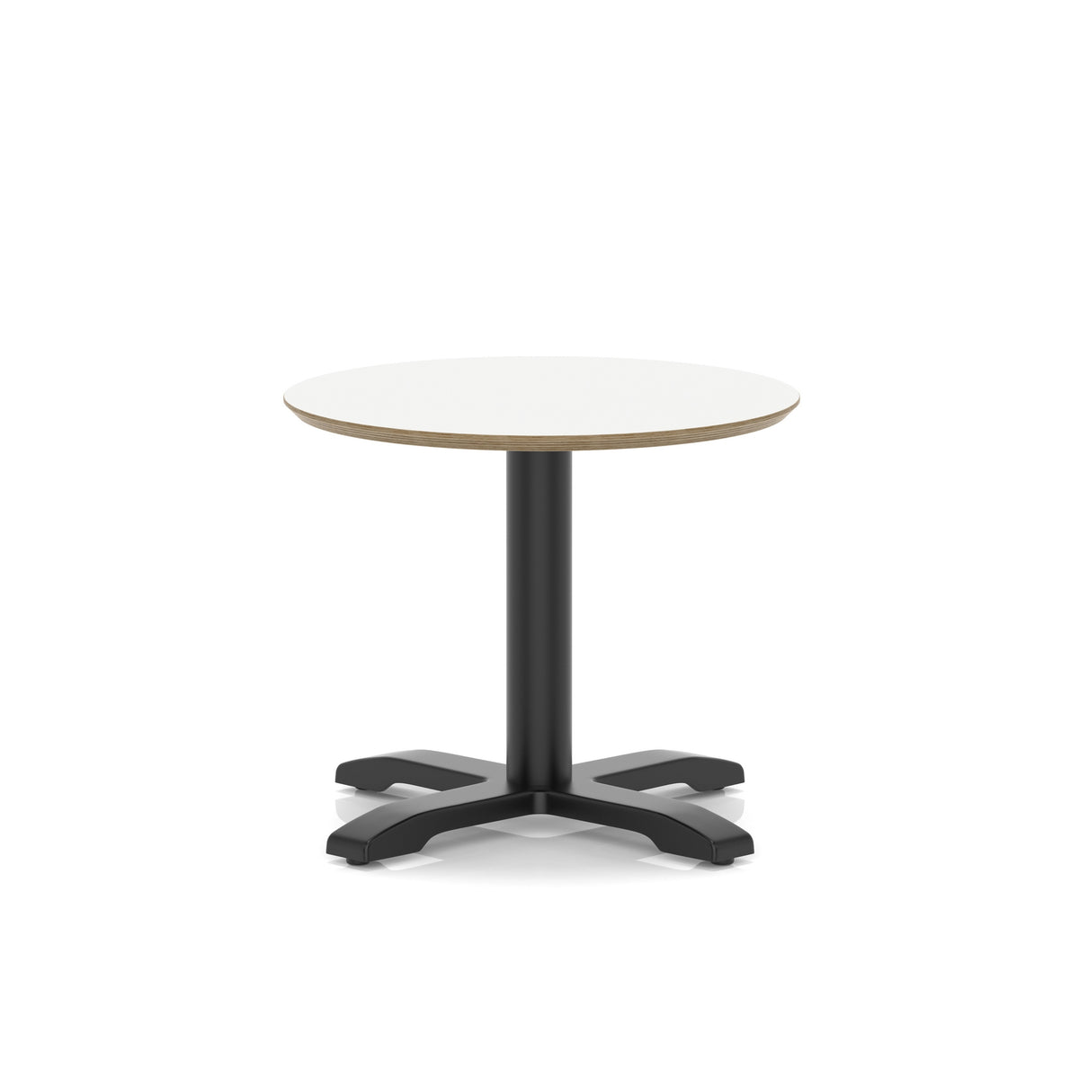 Arlo Round Coffee Table – Cross Base – Black White 600 495 - Industrious Decor