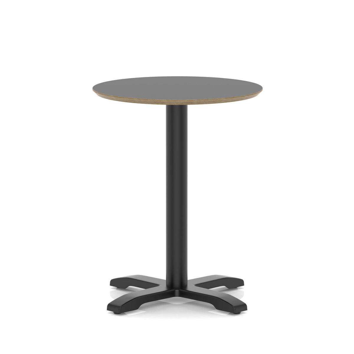 Arlo Round Bistro Table – Cross Base – Black Black 600 - Industrious Decor