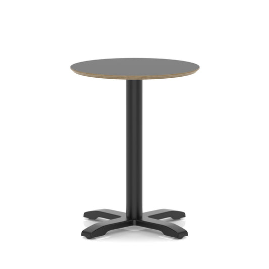 Arlo Round Bistro Table – Cross Base – Black Black 600 - Industrious Decor