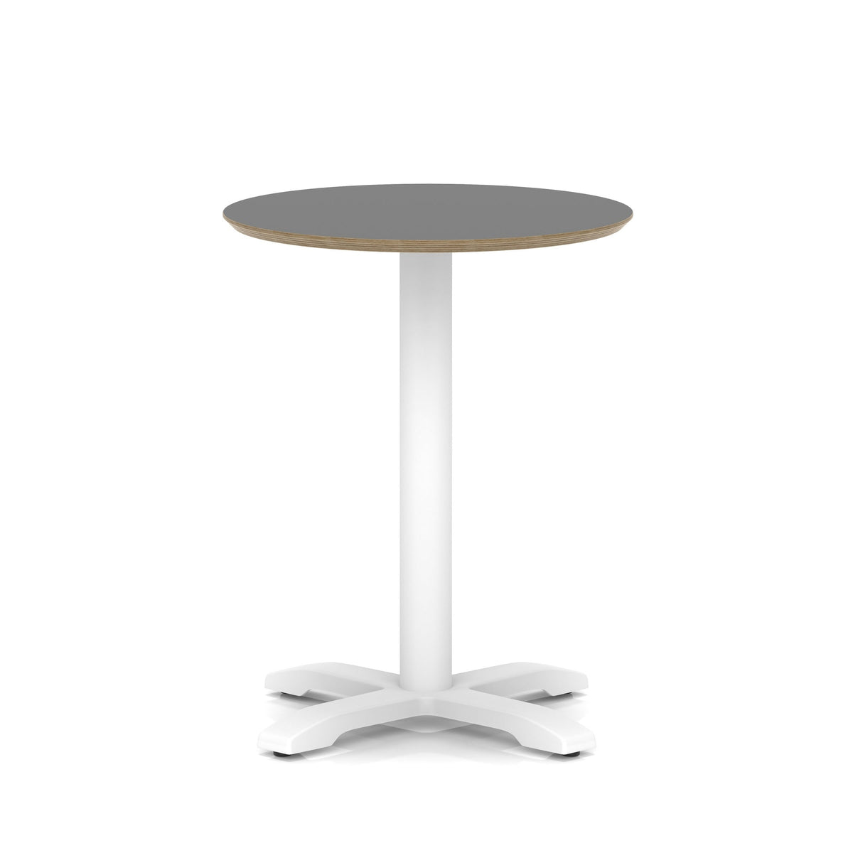 Arlo Round Bistro Table – Cross Base – White Black 600 - Industrious Decor