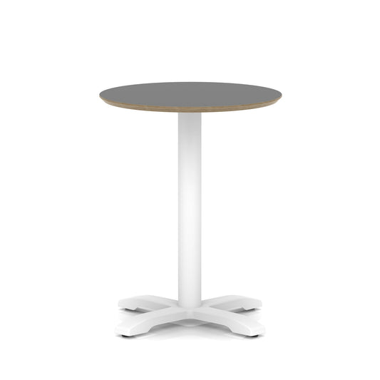 Arlo Round Bistro Table – Cross Base – White Black 600 - Industrious Decor