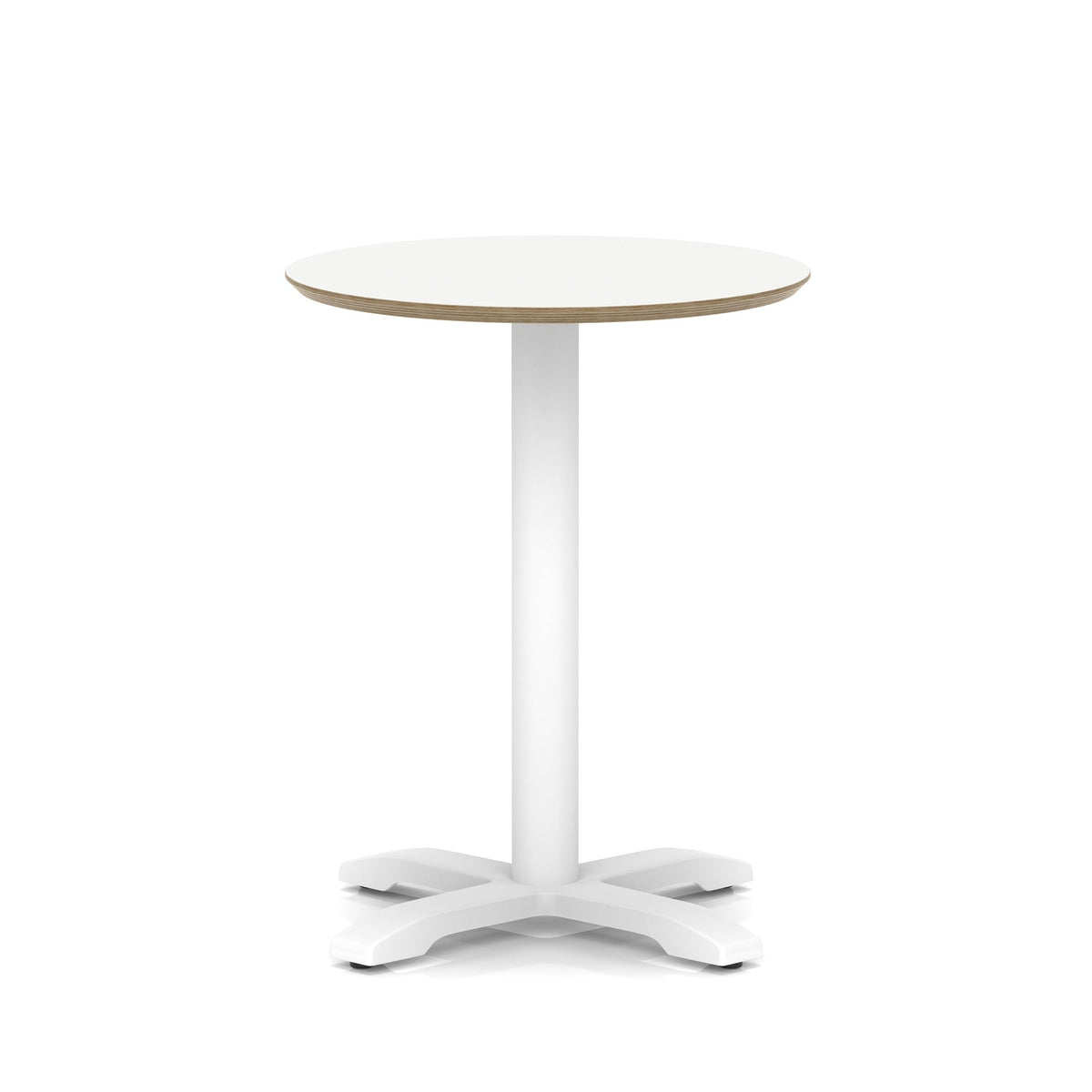 Arlo Round Bistro Table – Cross Base – White White 600 - Industrious Decor