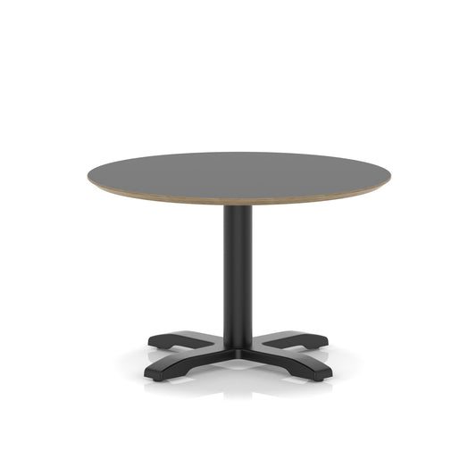 Arlo Round Coffee Table – Cross Base – Black Black 800 495 - Industrious Decor