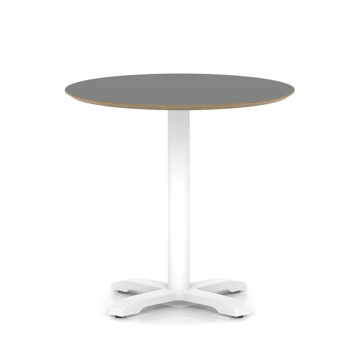 Arlo Round Bistro Table – Cross Base – White Black 800 - Industrious Decor