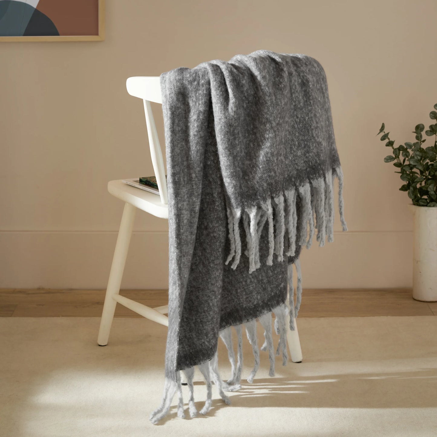 Grey & White Luxe Ombre Throw