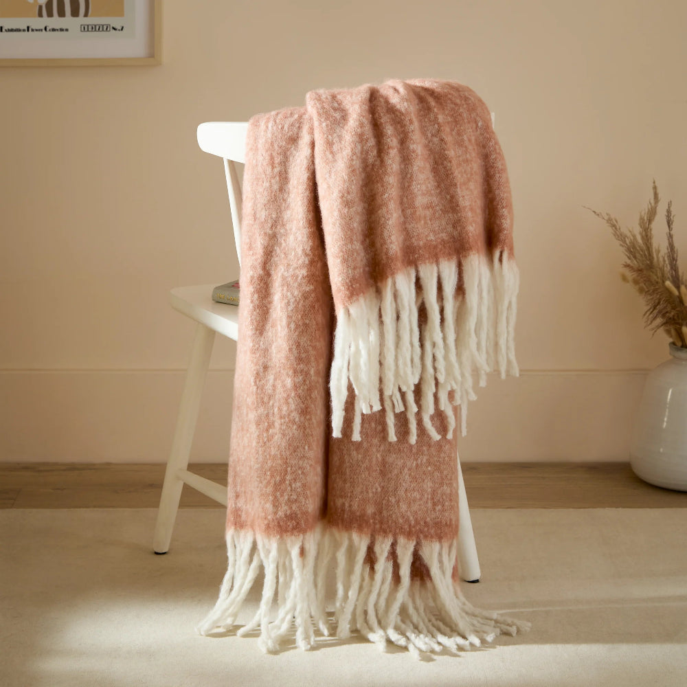 Rust & Cream Luxe Ombre Throw.