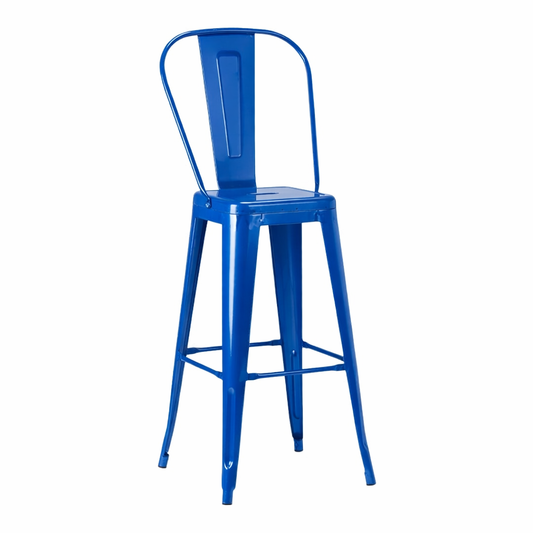 French Bistro High Chair Bar Stool | 25 RAL Colours | Gun Metal | Matt Black | In Stock RAL Colour — Your Choice (7-10 days) - Industrious Decor