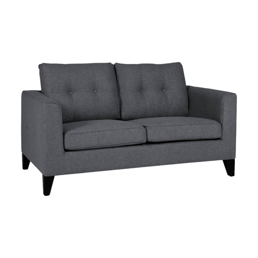 Dalton 2 Seater CRIB 5 contract sofa in charcoal fabric — W 1490mm x H 875mm x D 900mm, for hotel lounges, care homes and commercial environments