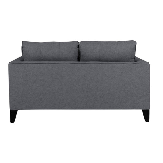 Dalton 2 Seater sofa at angle showing seat and back upholstery in durable charcoal fabric