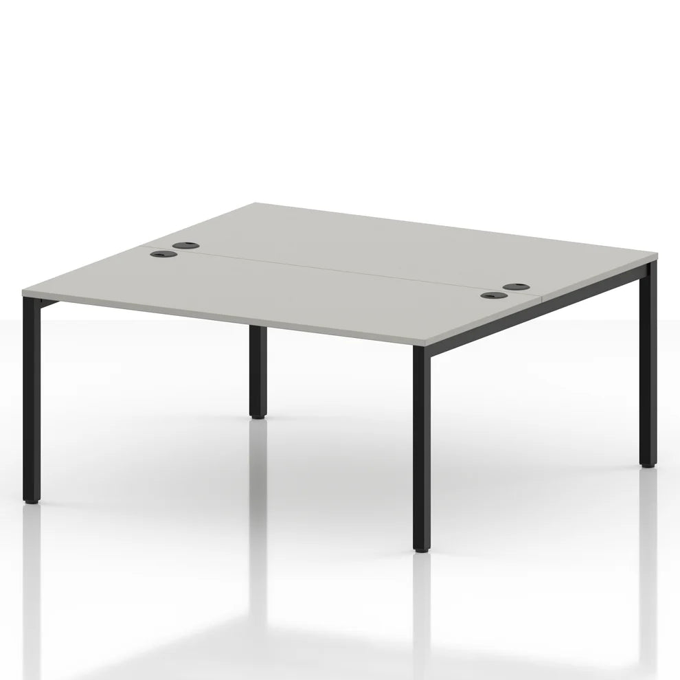 ID Workplace Bench Desk – 2 Person Dove Grey - Industrious Decor