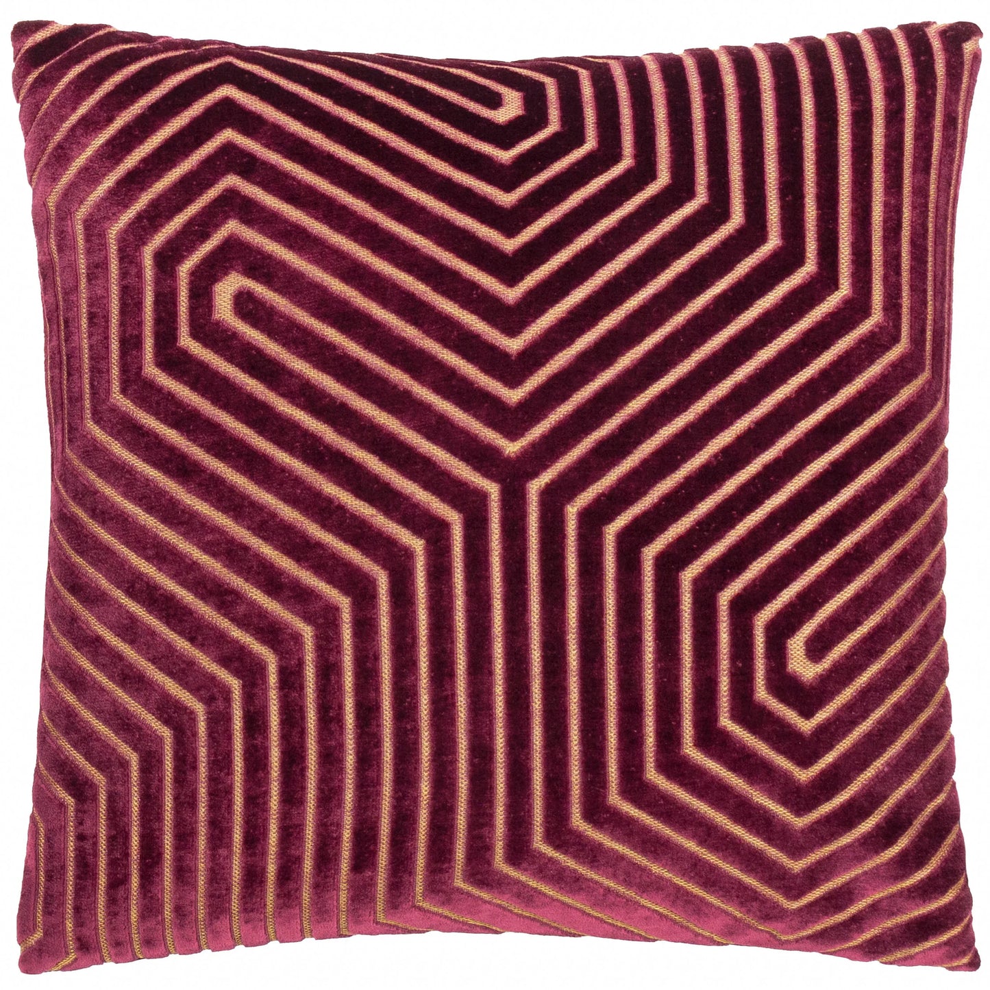 Geometric Velvet Cushion Olive